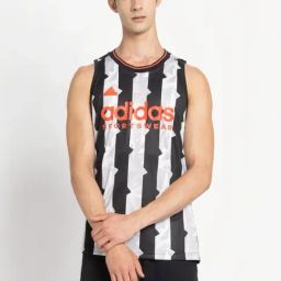 Adidas Black Loose Fit Printed Tank Tee-image-46