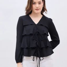 Styli Black Polyester Solid Top-picture-37