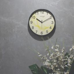 Random Yellow & Black Printed Sweep Silent Stylish Round Wall Clock-picture-28