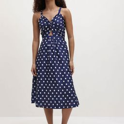 Roadster Women Navy Blue Polka Dotted Printed Poly Crepe Dress-picture-33