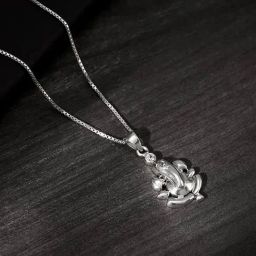 GIVA 925 Silver Ganapathi Pendant With Link Chain For For Men-image-59