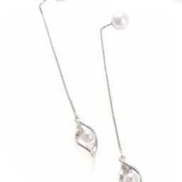 Sohi Silver Plated Pearls Sui-Dhaga Earrings-62