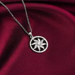 GIVA 925 Silver Sun Flares Pendant With Link Chain For Women-image-63