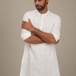 JAYPORE Mandarin Collar Pure Cotton Straight Kurta-image-93