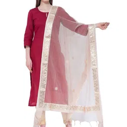 A R SILK DUPATTA HUB Embroidered Organza Dupatta-picture-43