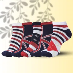 MJE Men Pack Of 5 Patterned Ankle Length Socks-image-39