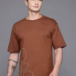 Allen Solly Floral Print Relaxed Pure Cotton T-shirt-image-5