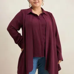 Femmella Maroon Regular Fit Shirt-picture-10