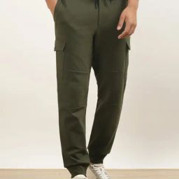 ANDAMEN Olive Regular Fit Joggers-image-42