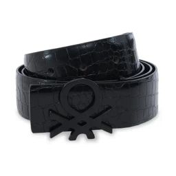 United Colors of Benetton Black Alatna Animal Effect Leather Casual Belt-image-36