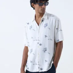 Ascot by Westside Light Beige Abstract Detailed Relaxed-Fit Shirt-picture-12