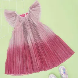 Pantaloons Junior Girls Pink Embellished Casual Dresses-picture-37