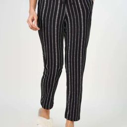 Dreamz by Pantaloons Jet Black Cotton Striped Pyjama-picture-20