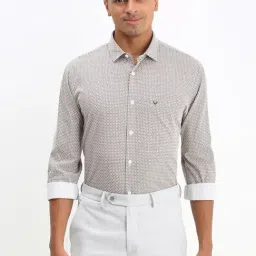 Allen Solly Beige Cotton Slim fit Print Formal Shirt-image-56