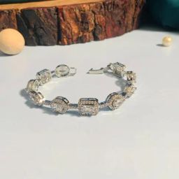 Abdesigns Attractive Silver Plated American Diamond Bracelet-image-38