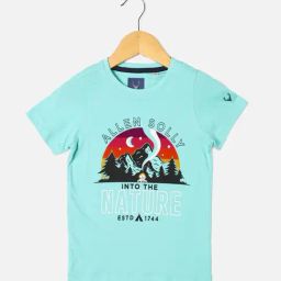 Allen Solly Junior Sky Blue Printed T-Shirt-image-95