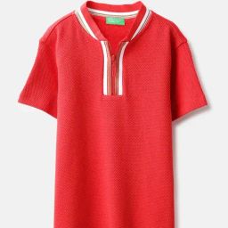 United Colors of Benetton Boys Red Cotton Textured T-Shirt-image-84