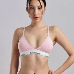Calvin Klein Underwear Pink Nylon Solid Bra-image-84