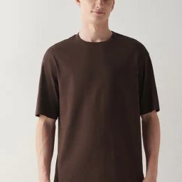 Bewakoof Brown Oversized Solid T-Shirt-image-76
