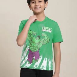Kidsville Hulk Printed Green Regular Fit T-Shirt For Boys-picture-18