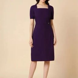 Allen Solly Purple A-Line Formal Dress-image-60