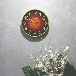 Random Black & Orange Printed Round Wall Clock-picture-43