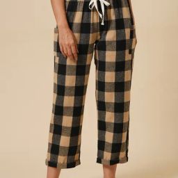 Chemistry Black Cotton Checks Pyjama-image-1