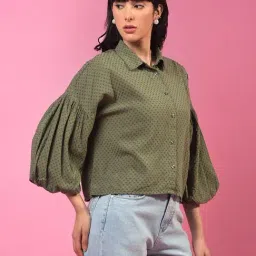 Crimsoune Club Green Blended Self Design Shirt-image-45