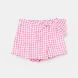 Fame Forever by Lifestyle Kids Pink Checks Regular Fit Skorts-image-39