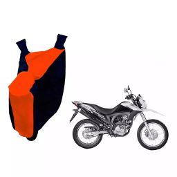 Auto Pearl Waterproof Two Wheeler Cover For Honda NXR 160 (Orange & Blue)-image-74