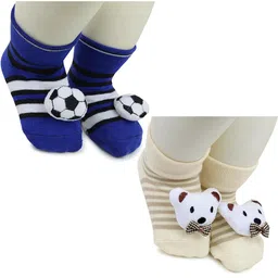 NESKA MODA Kids-Unisex Set Of 2 Ankle Length Cotton Socks-23