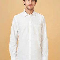 Peregrine By Pantaloons Bright White Cotton Regular Fit Shirt-image-55