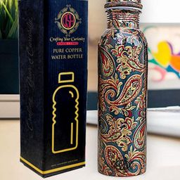 DSH Crafting Your Curiosity Green & Red Ethnic Motifs Printed Water Bottle 800 ml-22