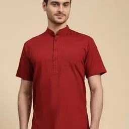 Moda Rapido Men Cherry Red Kurta-image-66