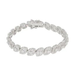 Anayra 92.5 Sterling Silver American Diamond Evil Eye Tennis Bracelet for Women-27