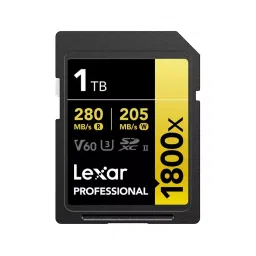 Lexar Professional SDXC Memory Card 1 TB UHS-II Upto 280 Mbps Read & 210 Mbps Write Speed, 1800x-23