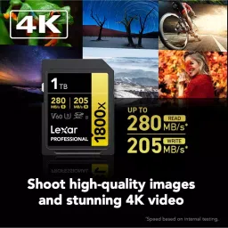 Lexar Professional SDXC Memory Card 1 TB UHS-II Upto 280 Mbps Read & 210 Mbps Write Speed, 1800x image 3