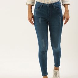 Flying Machine Women Blue Veronica Skinny Fit High-Rise Distressed Stretchable Jeans-image-42