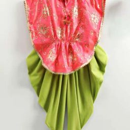 TWISHA Kids Pink & Green Embroidered Top Set-image-39
