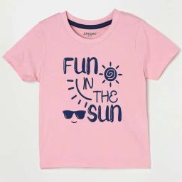 Juniors by Lifestyle Kids Pink Cotton Printed T-Shirt-picture-33