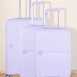 Nasher Miles Bruges Hard-Sided Polypropylene Luggage Set of 3 Pastel Purple Trolley Bags(55,65&75Cm)-image-92