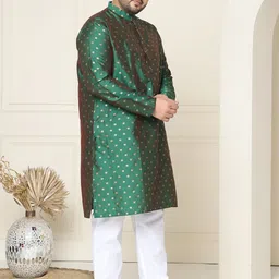 SOJANYA PLUS Men Ethnic Motifs Regular Kurta with Pyjamas image 4