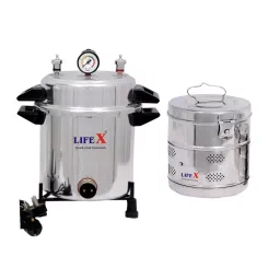 LIFEX Cooker Type Autoclave Sterilizer Aluminium 13 L 9x11 Inch with Dressing Drum, SVCADDE 203WDD-43