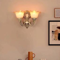FOS LIGHTING Distressed White Aluminium Double Light Wall Sconce-image-67
