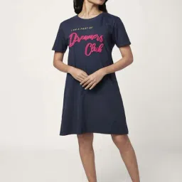 Dreamz by Pantaloons Navy Cotton Graphic Print Sleep Tee-image-40