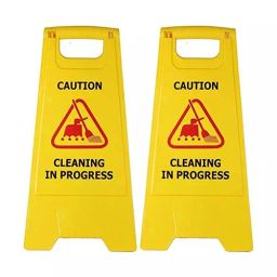 ETS Hand Pro Plastic Caution Sign Board Yellow (Set of 2)-4