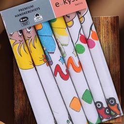 e kysa Kids Pack Of 6 Printed Cotton Handkerchiefs-2
