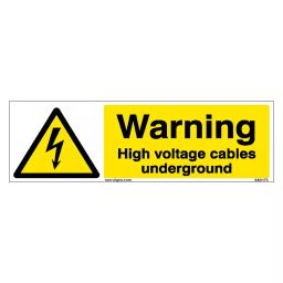 SUNSIGNS  Warning High Voltage Cables Underground Signages Size 600x200 mm HP Print + Vinyl + Sun Board, SN0173-image-38