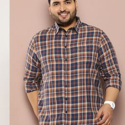 Sztori Plus Size Pure Cotton Checked Casual Shirt-image-86