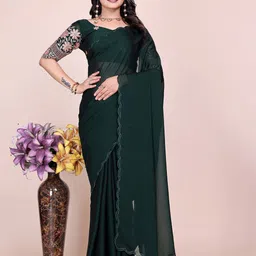 K 5 Fashion Pure Chiffon Saree-image-31